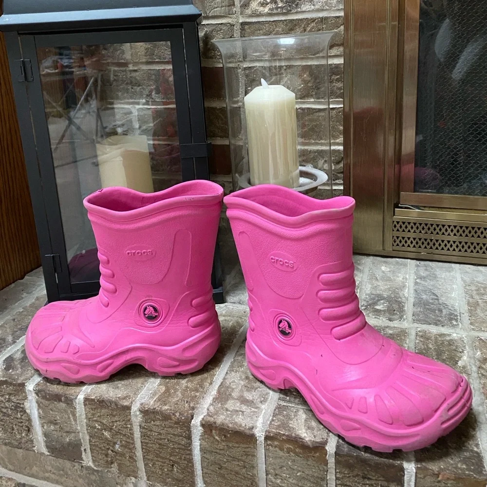CROCS Rain Boots Pink Spring Boots